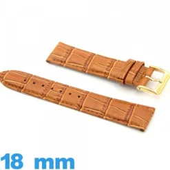 Bracelet pour montre Rembourré 18mm marron clair cuir Crocodile