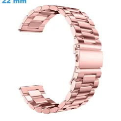 Bracelet pour montre Rose 22 mm Acier inoxydable boucle Papillon