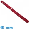 Bracelet pour montre tissu N.A.T.O Rouge foncé 18mm