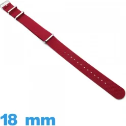 Bracelet pour montre tissu N.A.T.O Rouge foncé 18mm