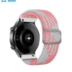 Bracelet Rose et Blanc 22 mm Nylon de montre boucle Sangle