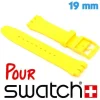 Bracelet Silicone Jaune 19mm pour montre Swatch lisse