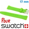 Bracelet silicone vert pour montre Swatch pas cher 17 mm