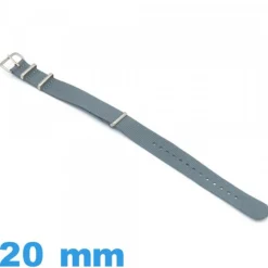 Bracelet Textile 20 mm N.A.T.O Gris pour montre