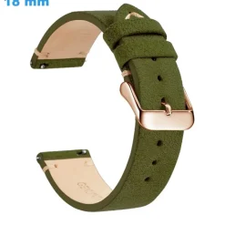 Bracelet Vert 18 mm Cuir véritable montre Ardillon