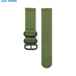 Bracelet Vert 20 mm Nylon de montre Ardillon