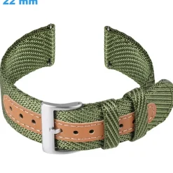 Bracelet Vert 22 mm Nylon montre boucle Ardillon