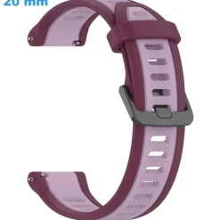 Bracelet Violet 20 mm Caoutchouc de montre boucle Ardillon