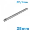 Clavette argentée 28mm fendue pour bracelet pour montre acier inoxydable