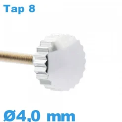 Couronne de montre - argenté / 4,0mm TAP 8 tube long
