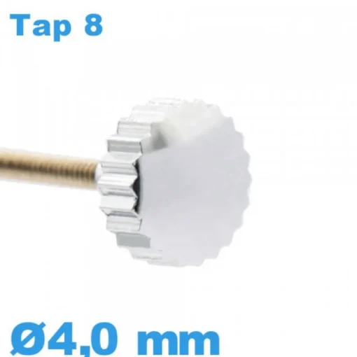 Couronne de montre - argenté / 4,0mm TAP 8 tube long