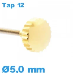 Couronne de montre TAP 12 tube long / 5,0mm - Doré