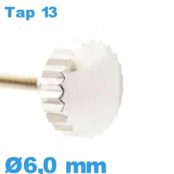 Couronne de montre TAP 13 tube long / 6,0mm - argenté