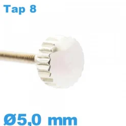 Couronne de Remontoir de Montre tube long / 5,0 mm - argenté TAP 8