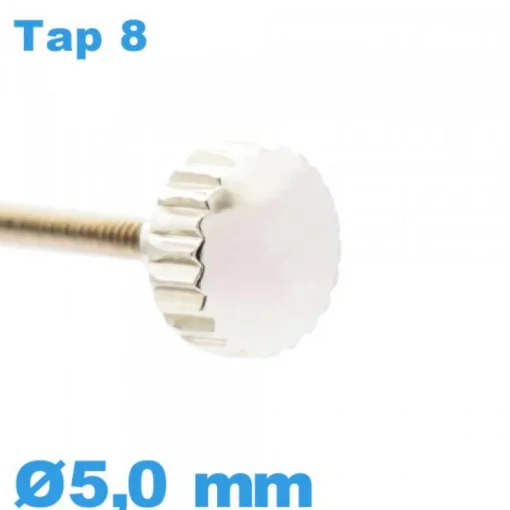 Couronne de Remontoir de Montre tube long / 5,0 mm - argenté TAP 8