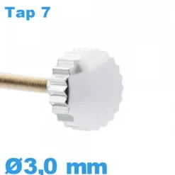 Couronne de Remontoir de Montre tube long TAP 7 - argenté / 3,0 mm