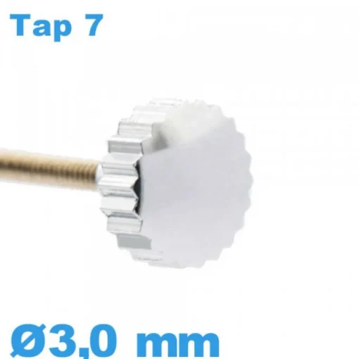 Couronne de Remontoir de Montre tube long TAP 7 - argenté / 3,0 mm