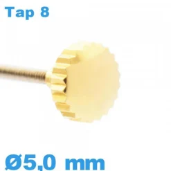 Couronne de Remontoir Montre tube long TAP 8 - Doré / 5,0 mm