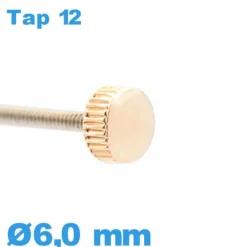 Couronne de Remontoir Montre tube long / 6,0 mm - Or rose TAP 12
