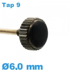 Couronne de Remontoir Montre - Noir / 6,0mm - Waterproof TAP 9 tube long