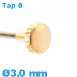 Couronne Remontoir Montre TAP 8 tube long / 3,0mm - Or rose
