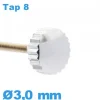 Couronne Remontoir Montre Argenté Tube Long 3 mm TAP 8