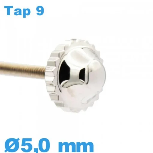 Couronne Remontoir Montre - argenté / 5,0 mm TAP 9 tube long