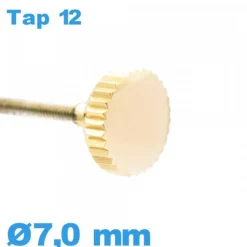 Couronne Remontoir Montre TAP 12 - Doré / 7,0 mm