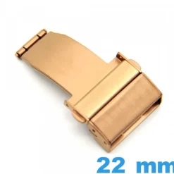 Fermoir 22 mm Acier Bronze déployant bouton