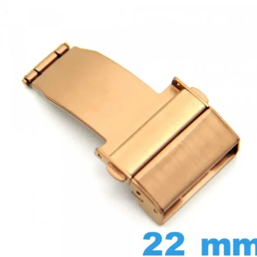 Fermoir 22 mm Acier Bronze déployant bouton
