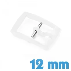 Fermoir Ardillon Plastique Blanc 12 mm