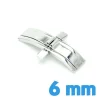 Fermoir argenté 6 mm acier butterfly avec bouton ouverture