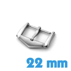 Fermoir argent acier ardillon 22 mm brossé