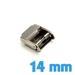 Fermoir Coulissant Argenté 14 mm