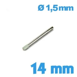 Goupille à embout moleté diamètre 1,5 14mm pour bracelet montre