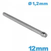 Goupille argentée 12mm fendue pour montre métal