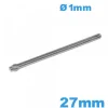 Goupille fendue pour bracelet montre argentée 27 mm diam 1mm