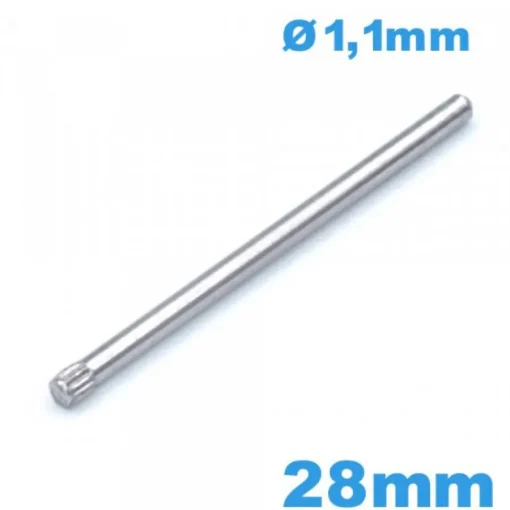 Goupille Moleté Bracelet pour Montre taille 28 mm - Diamètre 1.1 mm