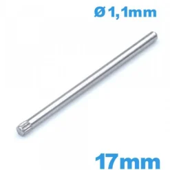 Goupille taille 17 mm moletée de bracelet acier