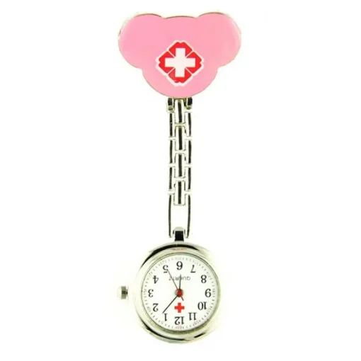Femme Infirmière rose pas chère femme montre chaine argenté