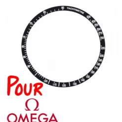 Insert Lunette Montre OMEGA Speedmaster Noir Argent