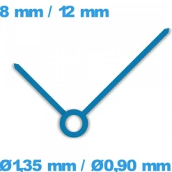 Jeu d'aiguille (Ø1,35 mm / Ø0,90 mm) mouvement de montre - bleu