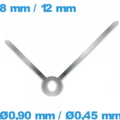 Jeu d'aiguilles pour mouvement de montre argenté Ø0,90 mm / Ø0,45 mm