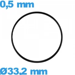 Joint 33,2 X 0,5 mm de montre plat  caoutchouc