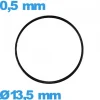 Joint  13,5 X 0,5 mm horlogerie nitrile plat