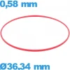 Joint 36,34 X 0,58 mm montre  cylindrique de marque ISO Swiss