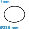Joint 33,5 X 1 mm nitrile ISO Swiss torique pour montre