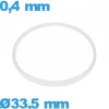 Joint blanc 33,5 X 0,4 mm  verre montre