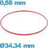 Joint  de marque ISO Swiss  montre - 34,34 X 0,58 mm cylindrique