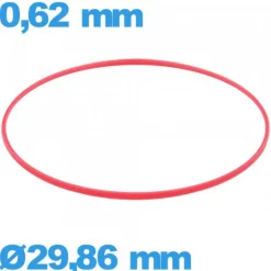Joint  de montre plastique dur - 29,86 X 0,62 mm rouge cylindrique